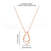 FIBLOOM 1Pc Stainless Steel Teardrop Pendant Necklaces NJEW-FI0001-61G-2