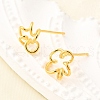 Hollow Flower 925 Sterling Silver Stud Earrings EJEW-S271-03G-2