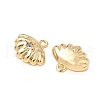Brass Micro Pave Clear Cubic Zirconia Charms KK-S531-20G-2