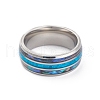 304 Stainless Steel Paua Shell Cuff Ring for Women RJEW-M014-01P-B-2