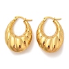 304 Stainless Steel Oval Hoop Earrings EJEW-Q011-12G-2