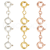 GOMAKERER 6Pcs 3 Colors 925 Sterling Silver Spring Ring Clasps STER-GO0001-15-1