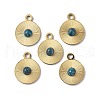 PVD Vacuum Plating 201 Stainless Steel Natural Crazy Agate Charms STAS-C064-VC865-1
