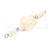 Dyed Synthetic Turquoise Turtle Rondelle Beaded Connector Charms PALLOY-JF04013-01-5