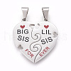 304 Stainless Steel Split Pendants STAS-F168-10P-1