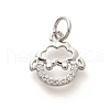 Rack Plating Brass Micro Pave Cubic Zirconia Pendants KK-H508-28P-06-1