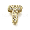 Brass Micro Pave Cubic Zirconia Letter Multi-Strand Links KK-D295-32G-20-1
