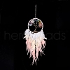 Iron Woven Web/Net with Feather Pendant Decorations AJEW-B017-24-2