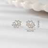Vintage Style Lotus 925 Sterling Silver Stud Earrings OR1153-5