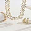 Alloy Rhinestone Link Chain Necklaces & Stud Dangle Earrings & Bracelets Sets FS-WG454B6-09-1