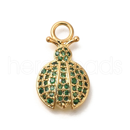 Brass Micro Pave Cubic Zirconia Pendants KK-M295-23G-02-1
