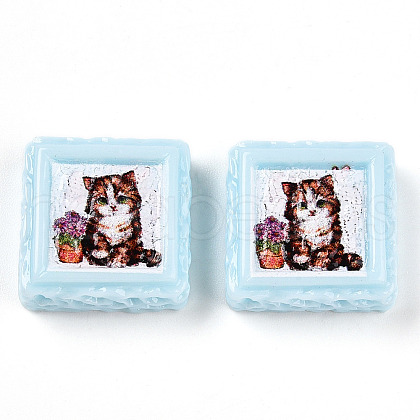 Opaque Resin Decoden Cabochons RESI-N039-130C-1
