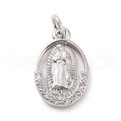 Brass Micro Pave Cubic Zirconia Pendants KK-C012-10P-1