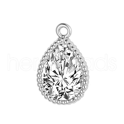 Brass Micro Pave Cubic Zirconia Pendants FIND-PW0025-01C-03-1
