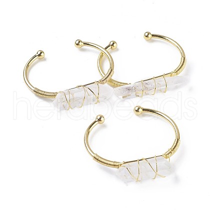 Brass Cuff Bangles BJEW-F386-02G-1