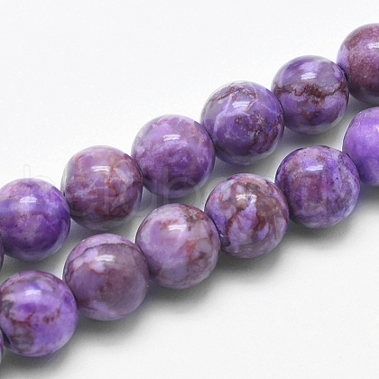 Natural Marble Beads Strands G-K211-10mm-G-1