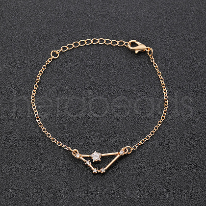 12 Constellations Alloy Rhinestone Link Bracelets WG43B2B-12-1