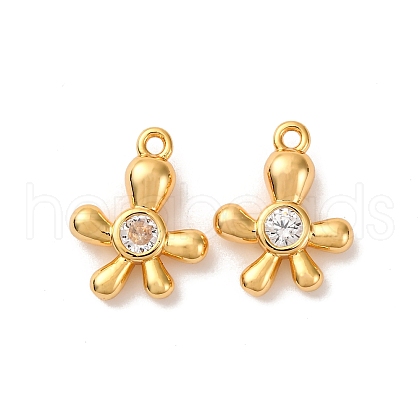 Brass Micro Pave Cubic Zirconia Pendants KK-K382-60G-1