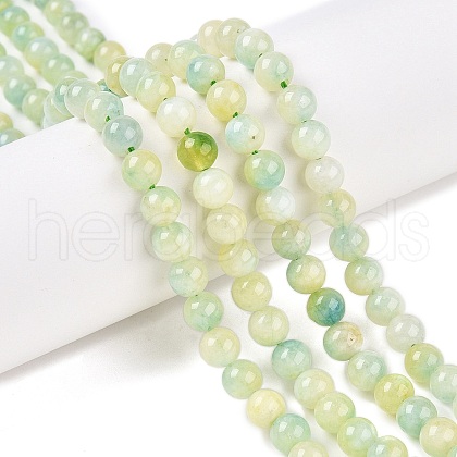 Dyed Natural White Jade Beads Strands G-T138-6mm-210-21-1