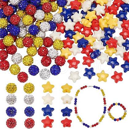   240Pcs 8 Styles Pave Disco Ball Beads FIND-PH0022-20-1