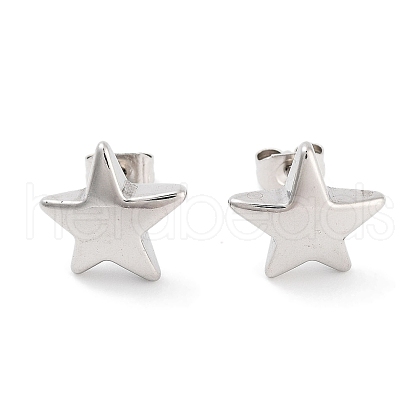 Non-Tarnish Star 316 Surgical Stainless Steel Stud Earrings for Women EJEW-Z050-25P-1