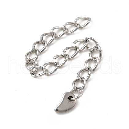 Tarnish Resistant 304 Stainless Steel Curb Chain Extenders STAS-P320-01P-1