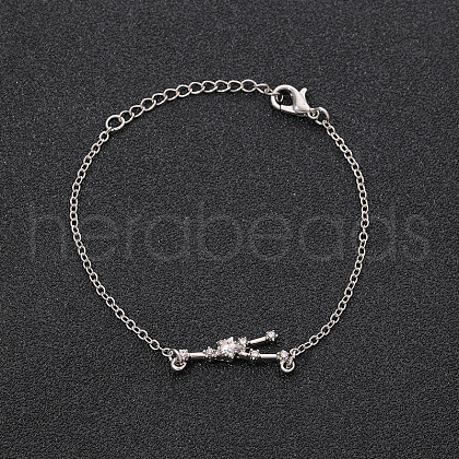 12 Constellations Alloy Rhinestone Link Bracelets WG43B2B-20-1