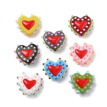 Handmade Lampwork Bumpy Beads Heart LAMP-V001-07-1
