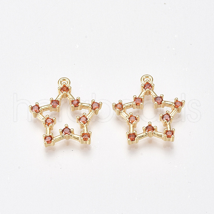 Brass Cubic Zirconia Pendants KK-T038-505C-1