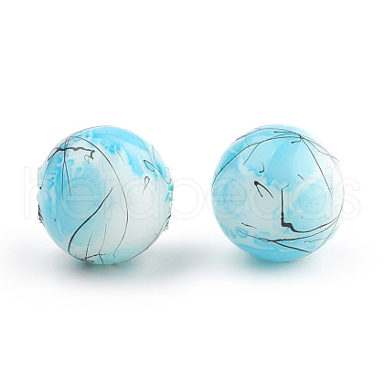 Drawbench & Baking Painted Glass Beads Strands GLAA-S176-6mm-02-1