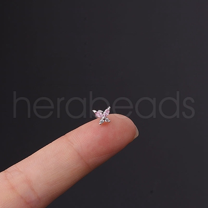 Brass Micro Pave Cubic Zirconia Cartilage Earrings WGF347E-04-1