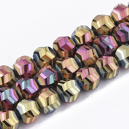 Electroplate Glass Beads Strands X-EGLA-T018-01-B02-1