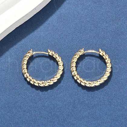 Brass Hoop Earrings EJEW-D320-22G-1