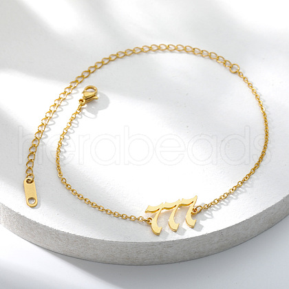 201 Stainless Steel Figure Link Chain Anklets for Women FS-WG978BB-06-1
