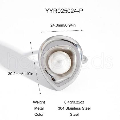 Stainless Steel Teardrop Cuff Ring for Women BM0496-4-1