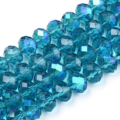 Electroplate Glass Beads Strands EGLA-A034-T2mm-L25-1