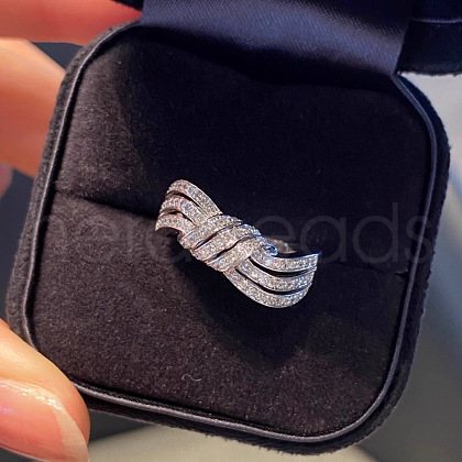 Rhodium Plated 925 Sterling Silver Finger Rings for Women FS-WGE36AE-03-1