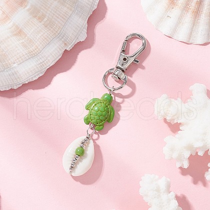 Natural Cowrie Shell Pendant Decorations HJEW-JM03316-01-1