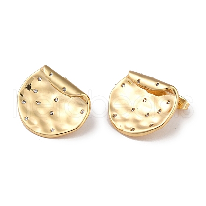 Slice 304 Stainless Steel Crystal Rhinestone Stud Earrings for Women EJEW-L283-004G-1