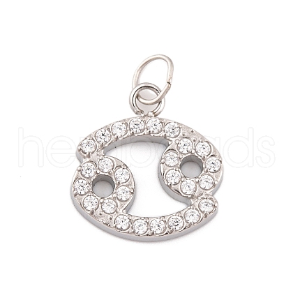 316 Stainless Steel Micro Pave Cubic Zirconia Pendants STAS-K284-01D-P-1