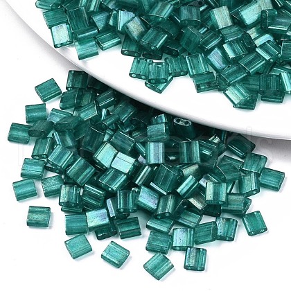 2-Hole Baking Paint Glass Seed Beads SEED-S031-L-ST108A-1