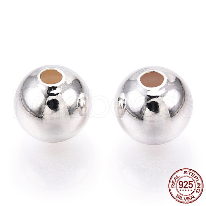 925 Sterling Silver Beads STER-S002-12-8mm-1