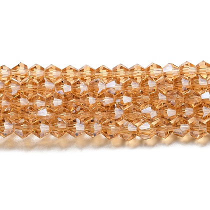 Transparent Electroplate Glass Beads Strands EGLA-A039-T6mm-A18-1