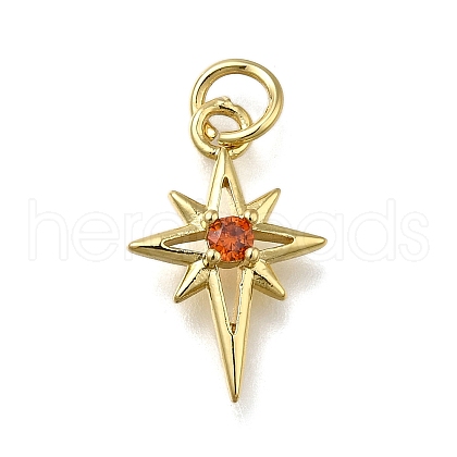 Brass Micro Pave Clear Cubic Zirconia Pendants ZIRC-I070-005G-1