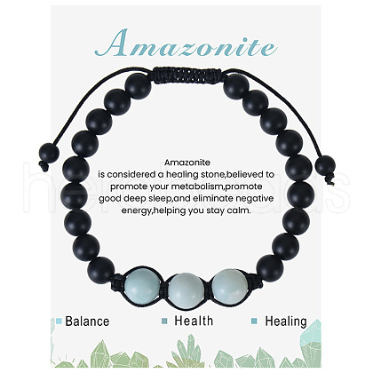 Natural Amazonite Beaded Bracelet with 8mm Matte Stone ZJ6492-6-1