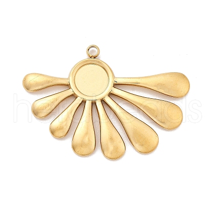 Ion Plating(IP) 304 Stainless Steel Pendant Cabochon Settings STAS-G347-02G-1