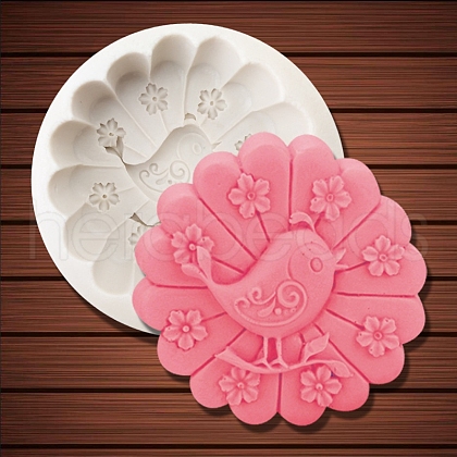 DIY Flower with Bird Soap Silicone Molds BIRD-PW0001-023-1