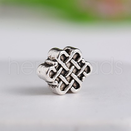 Tibetan Style Chinese Knot Zinc Alloy Beads X-TIBEB-M028-06AS-1