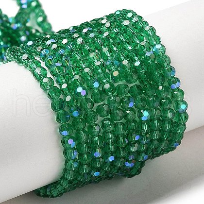 Electroplate Transparent Glass Beads Strands EGLA-A035-T3mm-L18-1