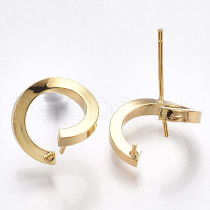 Brass Stud Earring Findings KK-T038-290G-1